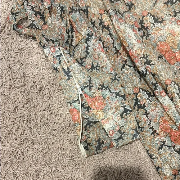 Gunne Sax Floral Long Sleeve Dress with Lace - Picture 10 of 10